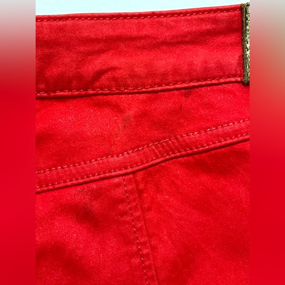 Guess Women's Red Stretchy Ankle Pants Cotton Rayon Size 28 - Picture 9 of 11